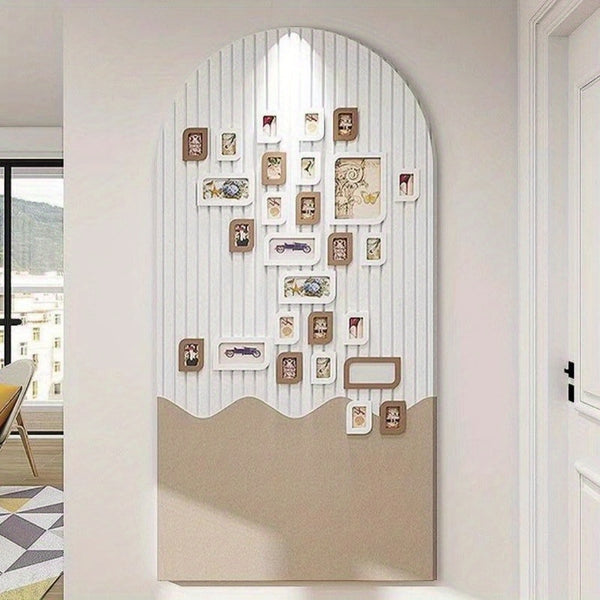 JIUSHI Technologyshop | Arched Felt Wall Sticker Display Board, Polyester Fiber Photo Wall Organizer, Punch-Free Easy Install Vertical Pattern Entrance Decor