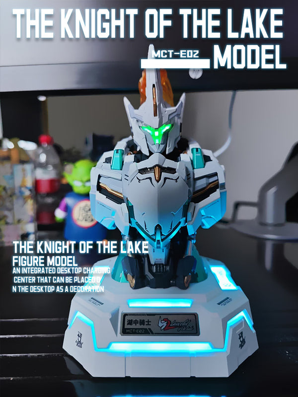 JIUSHI technology shop | The Knight of the Lake Mecha Model Desktop Charging Center | 32W Multi-interface GaN Desktop Device Charger