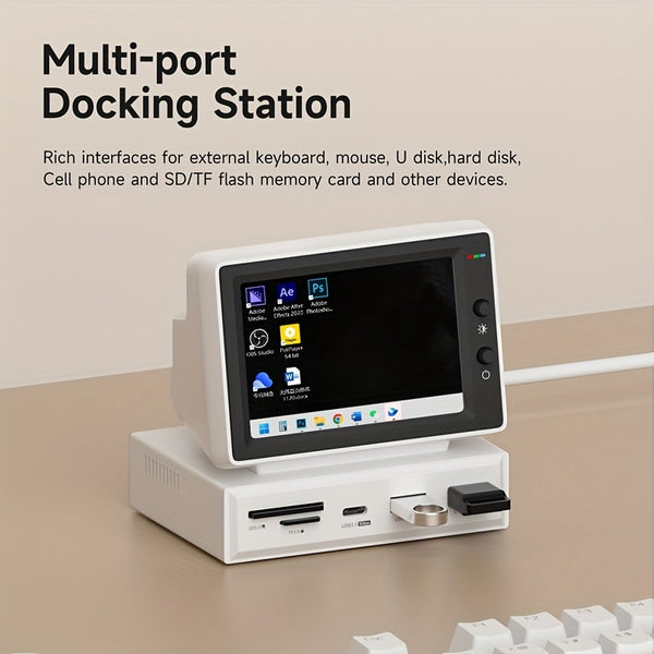 JIUSHI technology shop | Small computer secondary screen desktop expansion dock case AIDA64 monitoring small screen host temperature display screen