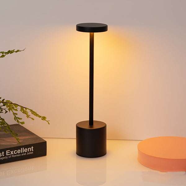 JIUSHI technology shop | Modern Creative Metal Decorative Desk Lamp, Touch Control LED Table Lamp with Dimmable 3-Color Lighting, USB Charging - Solid Color, Polished Finish, Aluminum Base, Adjustable Lighting