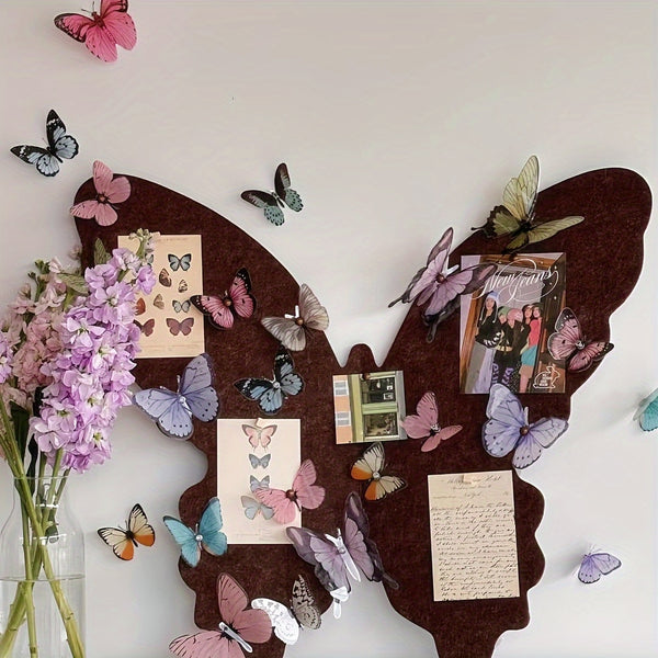 JIUSHI Technologyshop | Contemporary Butterfly Shaped Decorative Wall Display, Polyester Felt, No-Drill Photo Collage & Memo Holder for Living Room and Entryway Decor, Oval, Power-Free Design