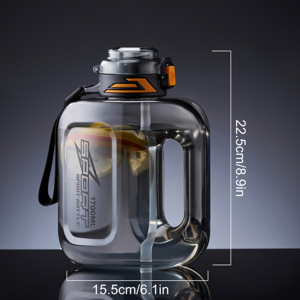 JIUSHI technology shop | Stylish Large-Capacity Sports Water Bottle With Straw - Durable, High-Temperature Resistant Plastic